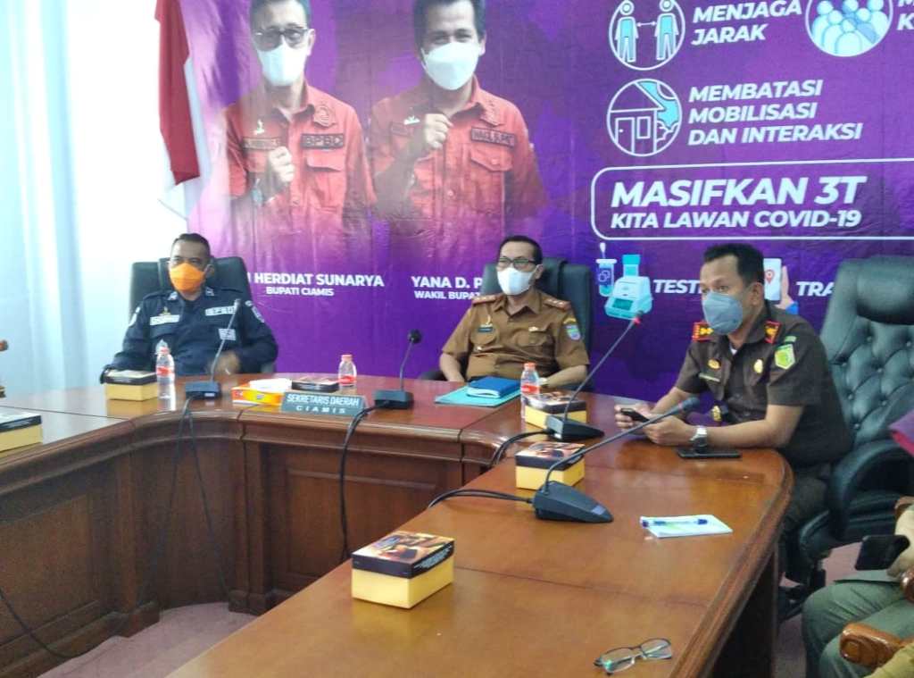 Rakor Komite Penanganan Covid- 19, Kabupaten Ciamis Masih Berada di Zona Risiko&nbsp;Tinggi